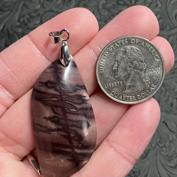 Purple Tree Like Picasso Jasper Pendant Stone Crystal Jewelry - Picture 7 of 7